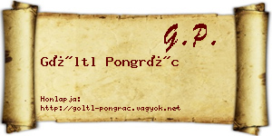 Göltl Pongrác névjegykártya